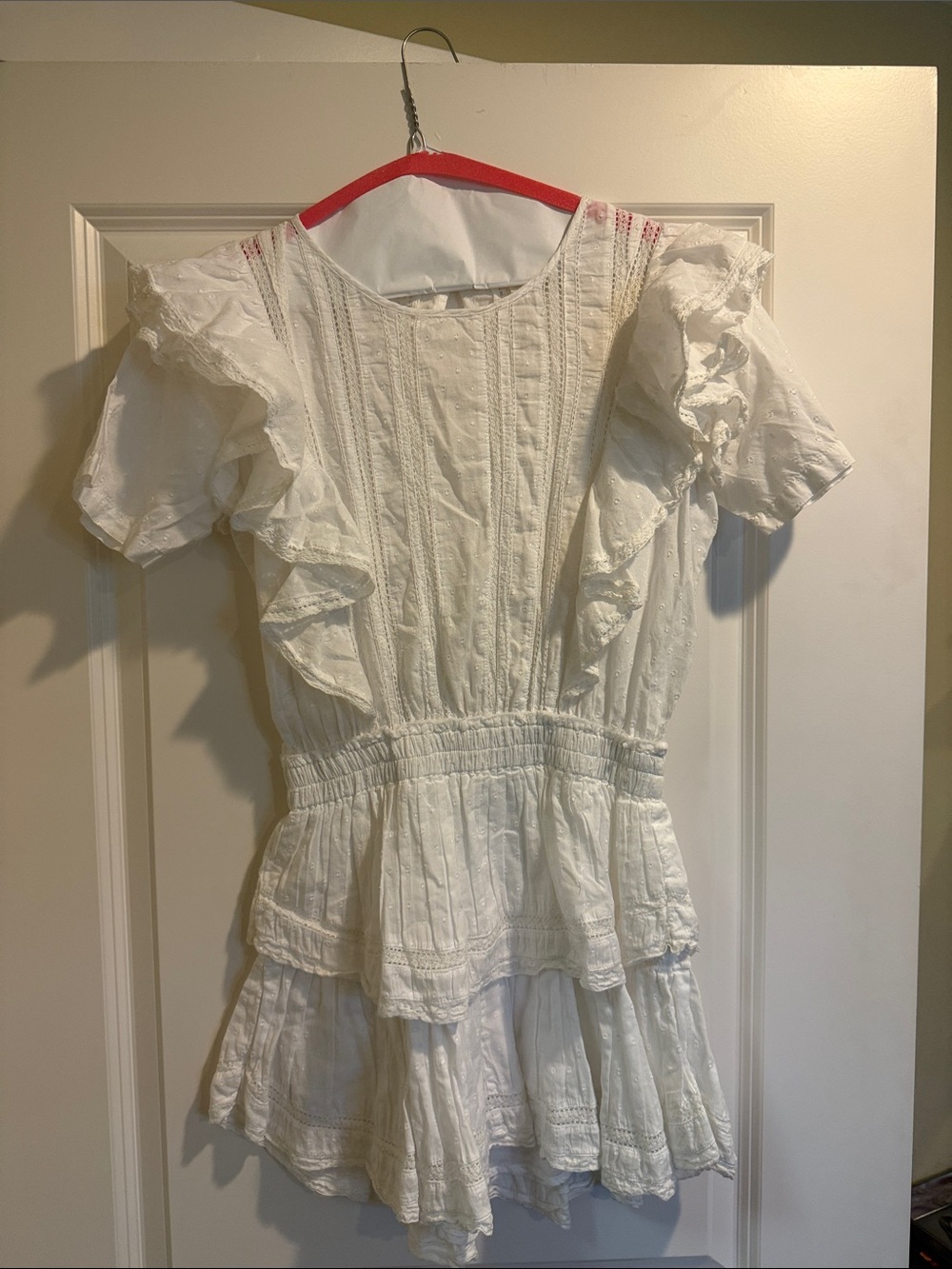 LoveShackFancy White Eyelet Lace Blouse